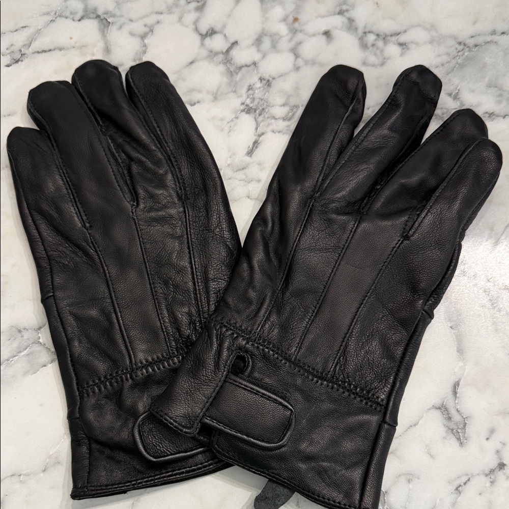 Classic Black Leather Men's Gloves
